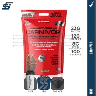 MUSCLEMEDS CARNIVOR 8 LBS CARNIVOR WHEY 8 LBS 100 SERVING WHEY PROTEIN
