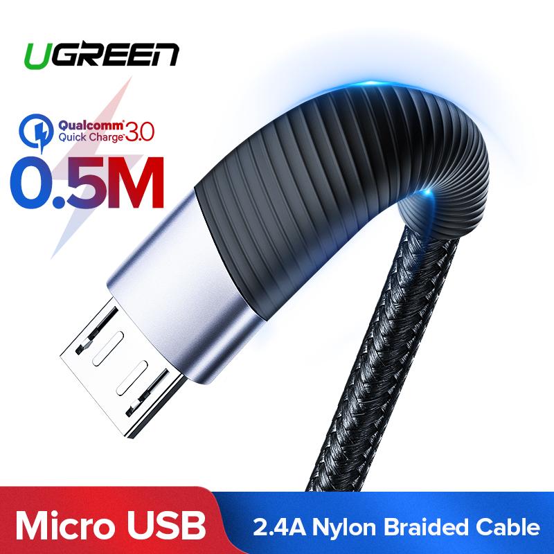【1 Tahun Garansi】UGREEN Original Kabel Micro USB QC3.0 for Vivo Z1 PRO, Sony xperia x, ASUS GO, Samsung j7, Samsung J2, J5, Xiaomi Redmi, VIVO, OPPO Handphone Fast Charging Micro USB Cable for LG Android Cable USB Cord
