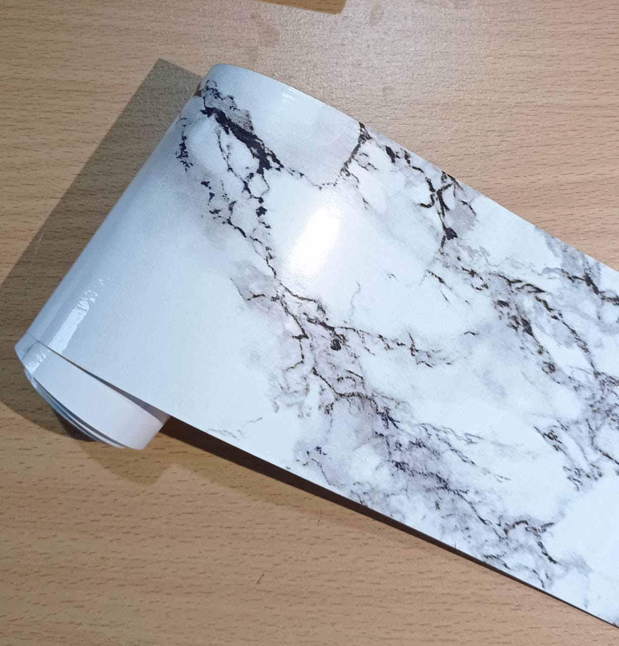 Wallpaper Sticker Border List Tembok Motif Marmer Glossy Wallpaper