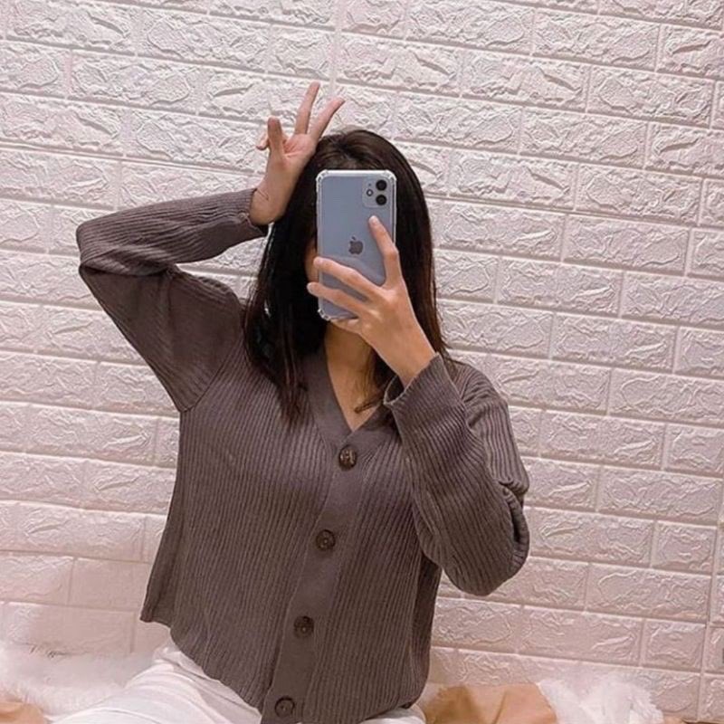 Cardigan Crop /crop cardy rajut kancing 
