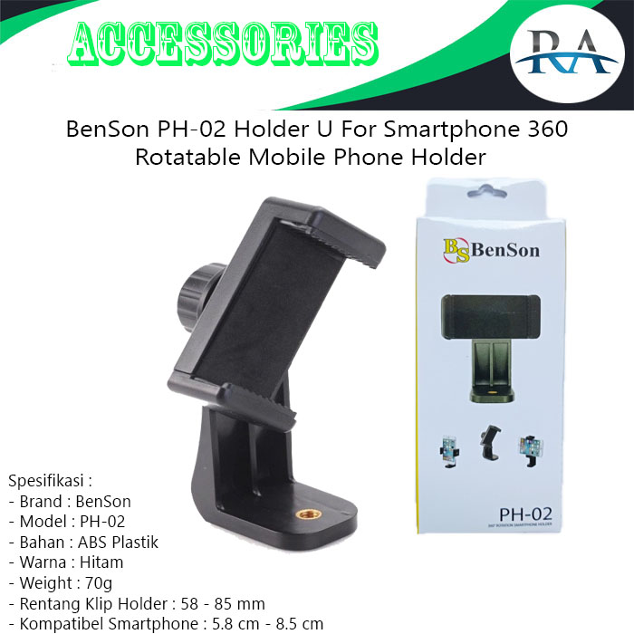 360 Rotatable Phone Holder BenSon PH-02 Holder U For Smartphone - Main Image