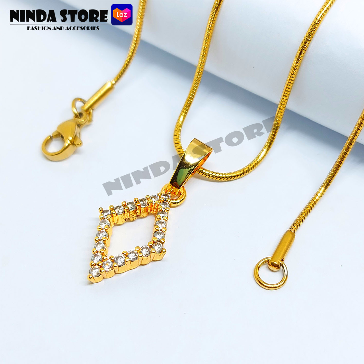 Kalung Titanium Liontin Ketupat Bolong 