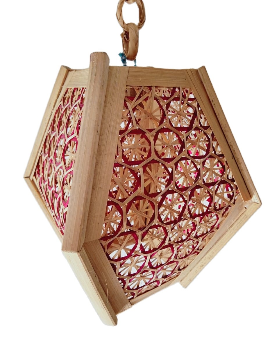 New// Hiasan Kap LAMPU Anyam bambu tradisional asli kerajinan tangan