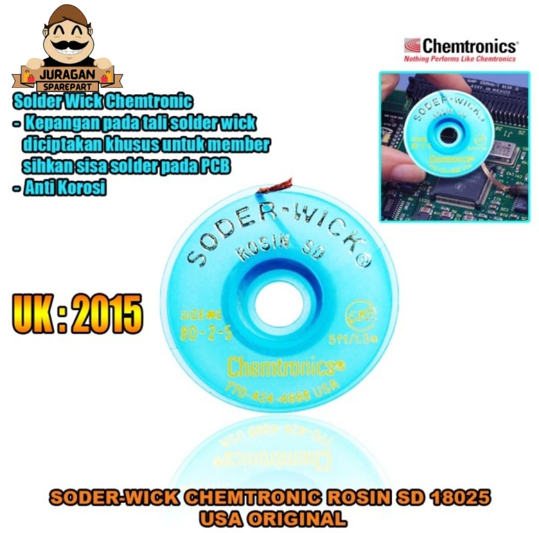 SOLDER WICK CHEMTRONIC ROSIN SD 2015 18025 USA ORIGINAL Lazada Indonesia