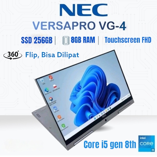 Nec Versapro VG-4 2in1 Touchscreen Core I5 Gen 8th SSD 256GB Ram