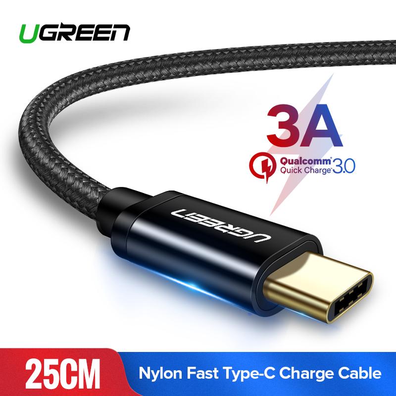 UGREEN Kabel Type C Nylon USB Type C Cable for Xiaomi pocophone F1, zenfone 3, xiaomi 5 puls, Xiaomi mi 6X, Samsung Galaxy Note 9 S9 S8 Handphone Fast Charging Data Cable for Xiaomi Mi 6/Mi 8 Huawei Nexus 6P/P9