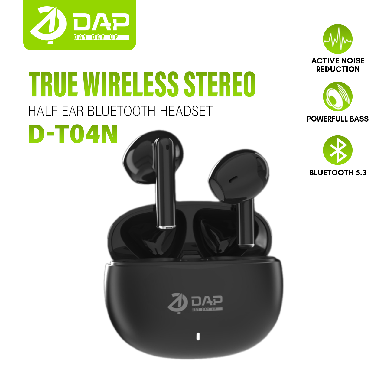 DAP True Wireless Earbuds Bluetooth Earphone tws D-T04N Garansi