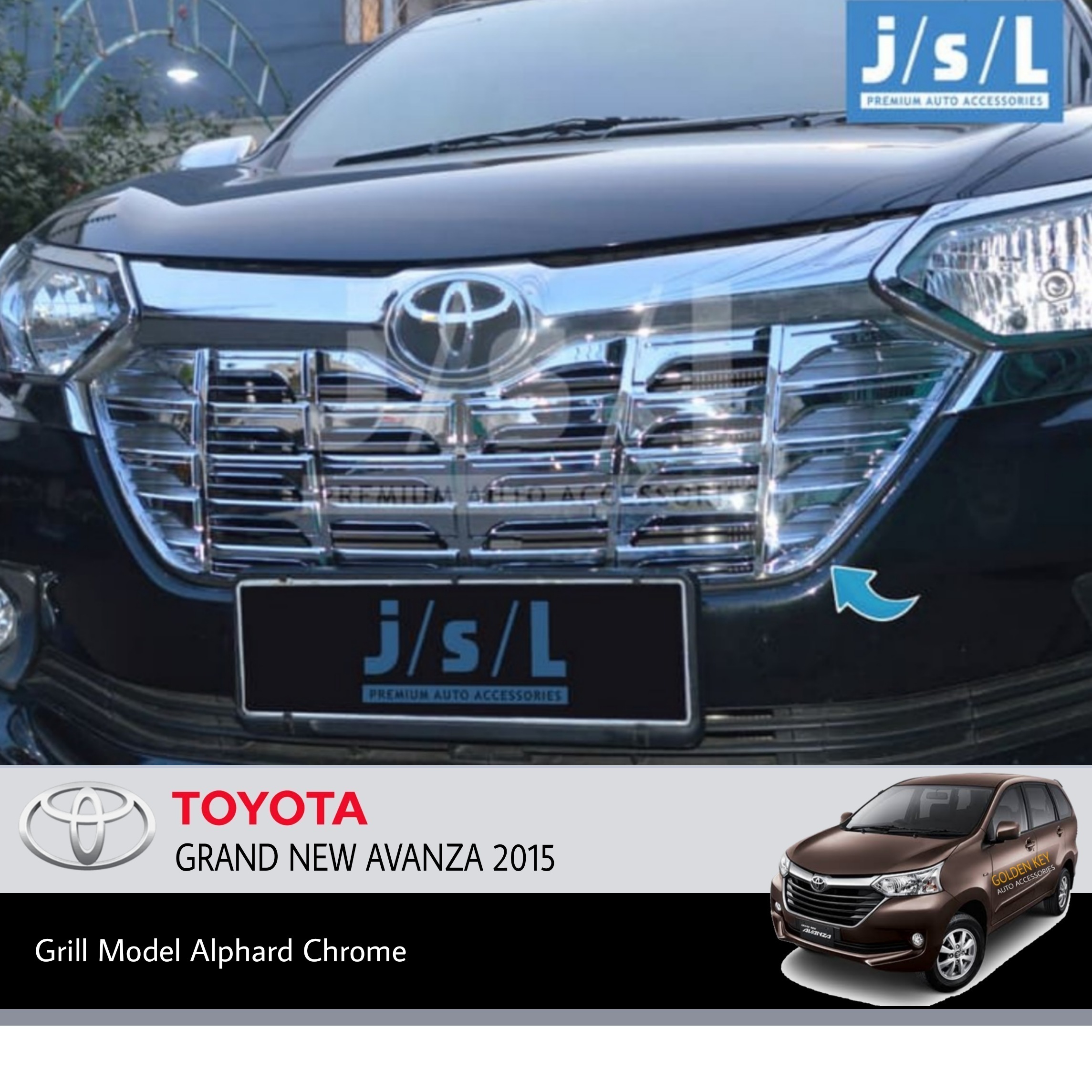 JSL Grill Depan Grand Avanza 2015 Front Grille Model Alphard Chrome Lazada Indonesia