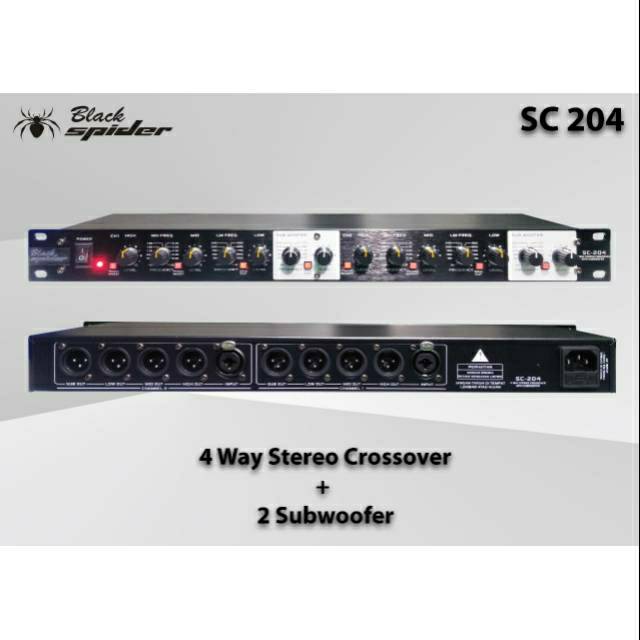 Crossover aktif black spider sc 204 original 4 way stereo out subwoofer