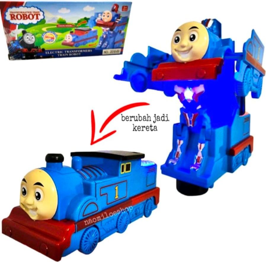 MAINAN KERETA API THAMAS BISA BERUBAH JADI ROBOT BERJALAN DAN ADA MUSIK