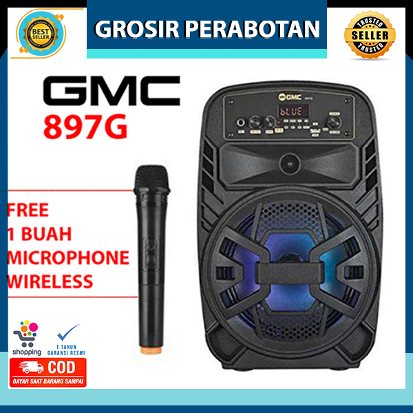 GMC 897G Speaker Karaoke Portable bluetooth 897G Lazada Indonesia