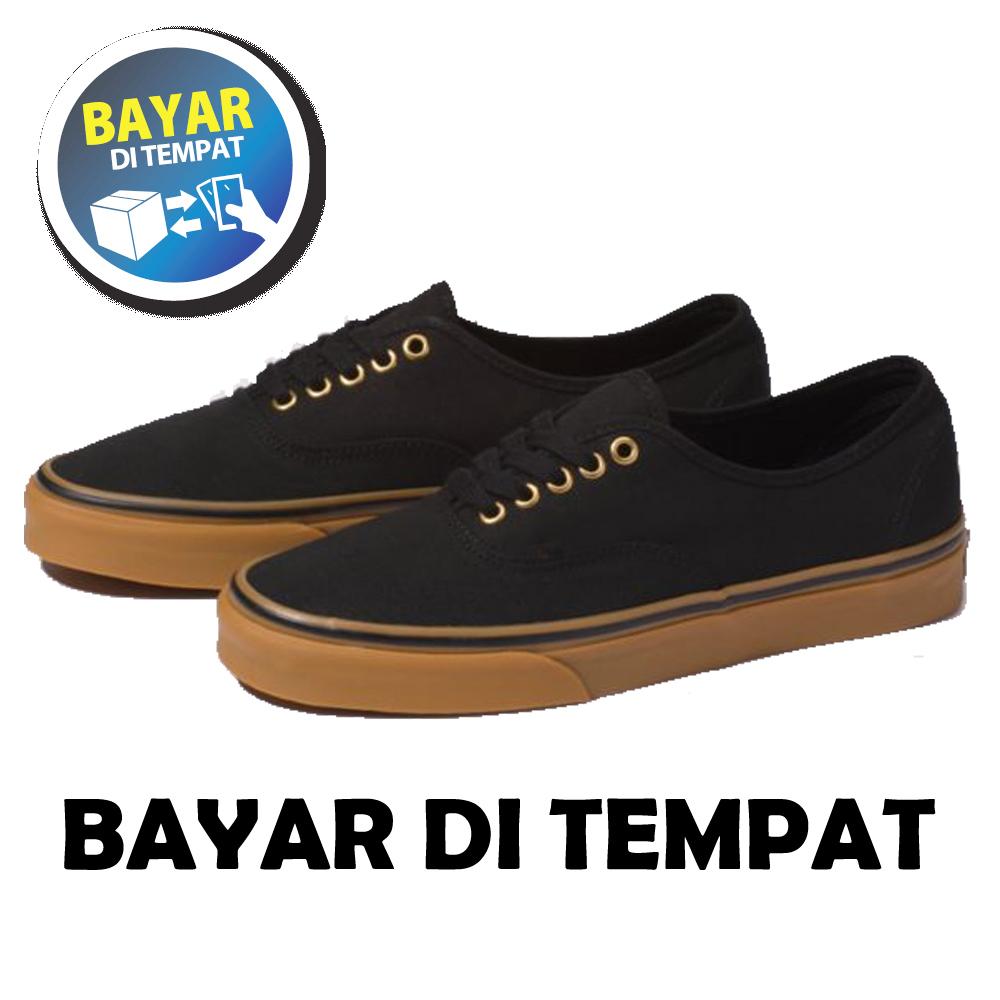 Zacksho Sepatu Vans_California Gum Authentic Sneakers casual Black Gum Sekolah Made In Vietnam Pria dan Wanita