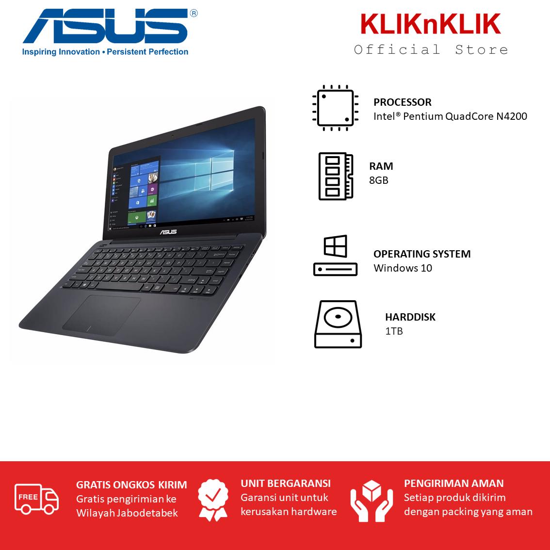 ASUS VivoBook E402NA-Pentium QuadCore N4200-8GB-1TB-14-win10-Dark Blue