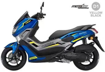 Cutting Sticker Yamaha Nmax Biru Striping Kuning Hitam Bahhan