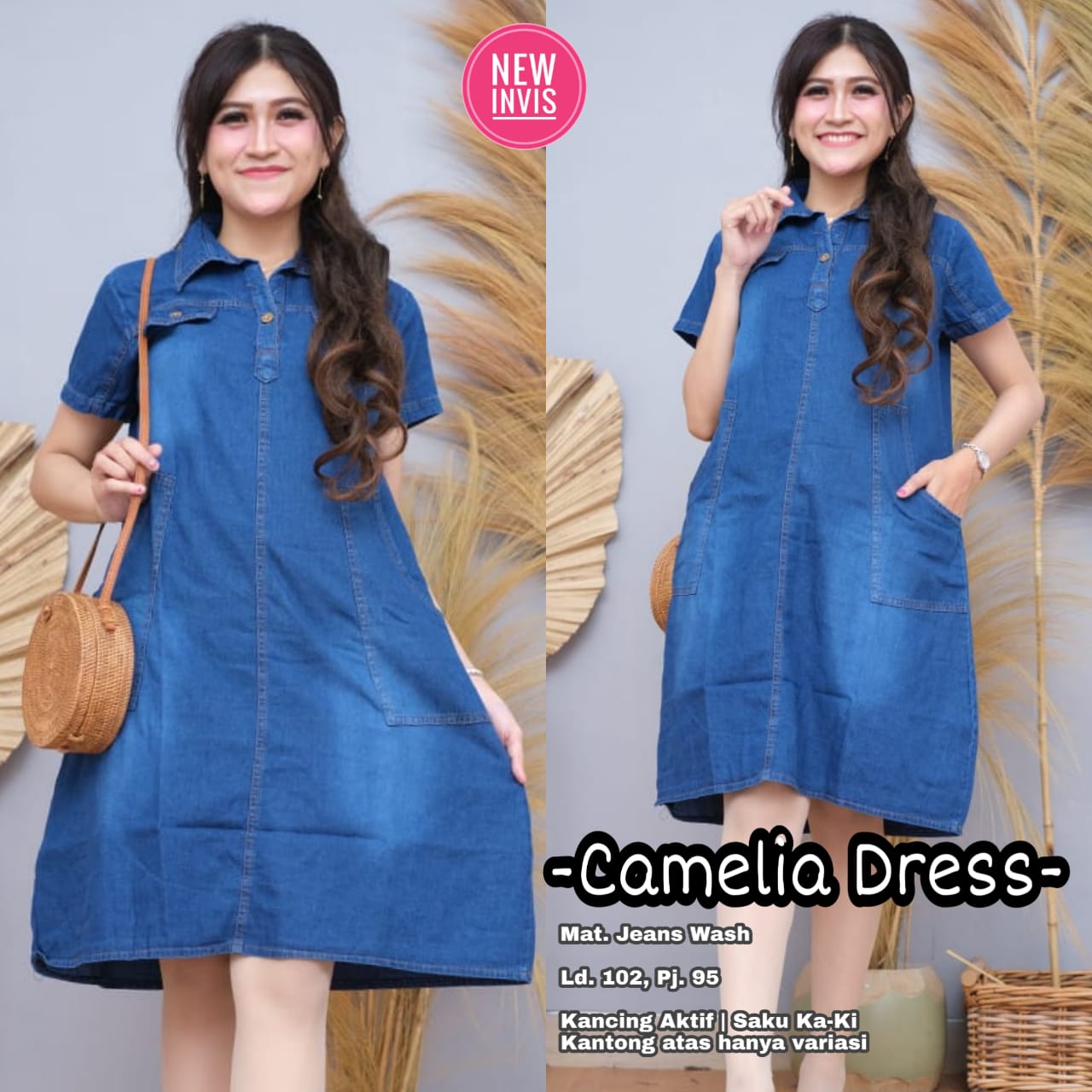 Camelia Dress Jeans - Baju Atasan Jeans 