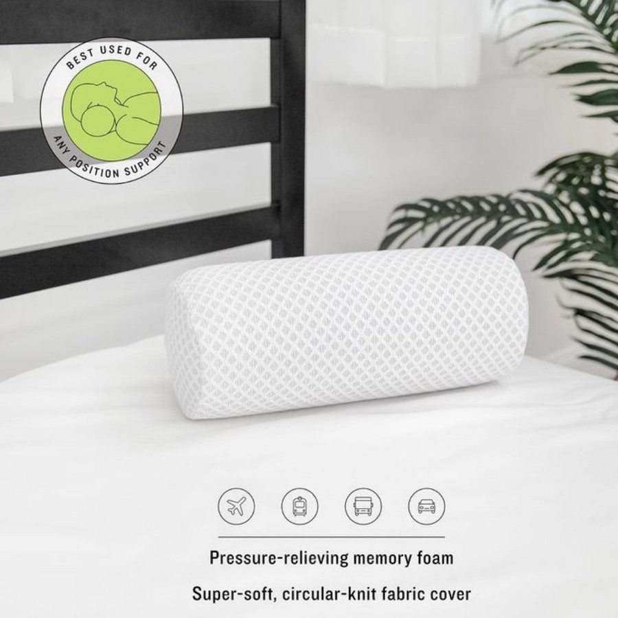 Vablo Neck Roll Pillow Bantal Leher memory foam bonus tas Lazada