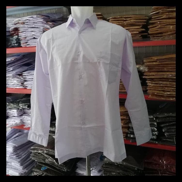 promo seragam putih polos, Kemeja Putih Lengan Panjang Polos, kemaja