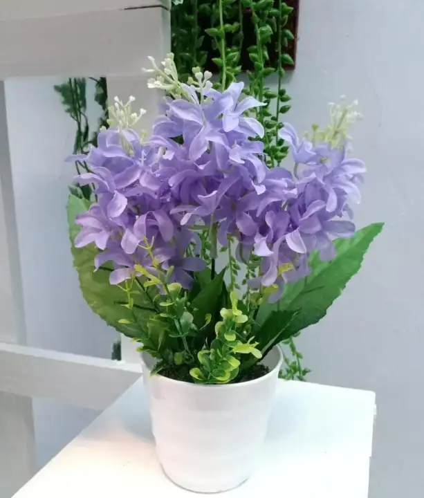Bunga Lavender Pot Ulir Hiasan Dekorasi Bunga Palsu Artifisial Lazada Indonesia