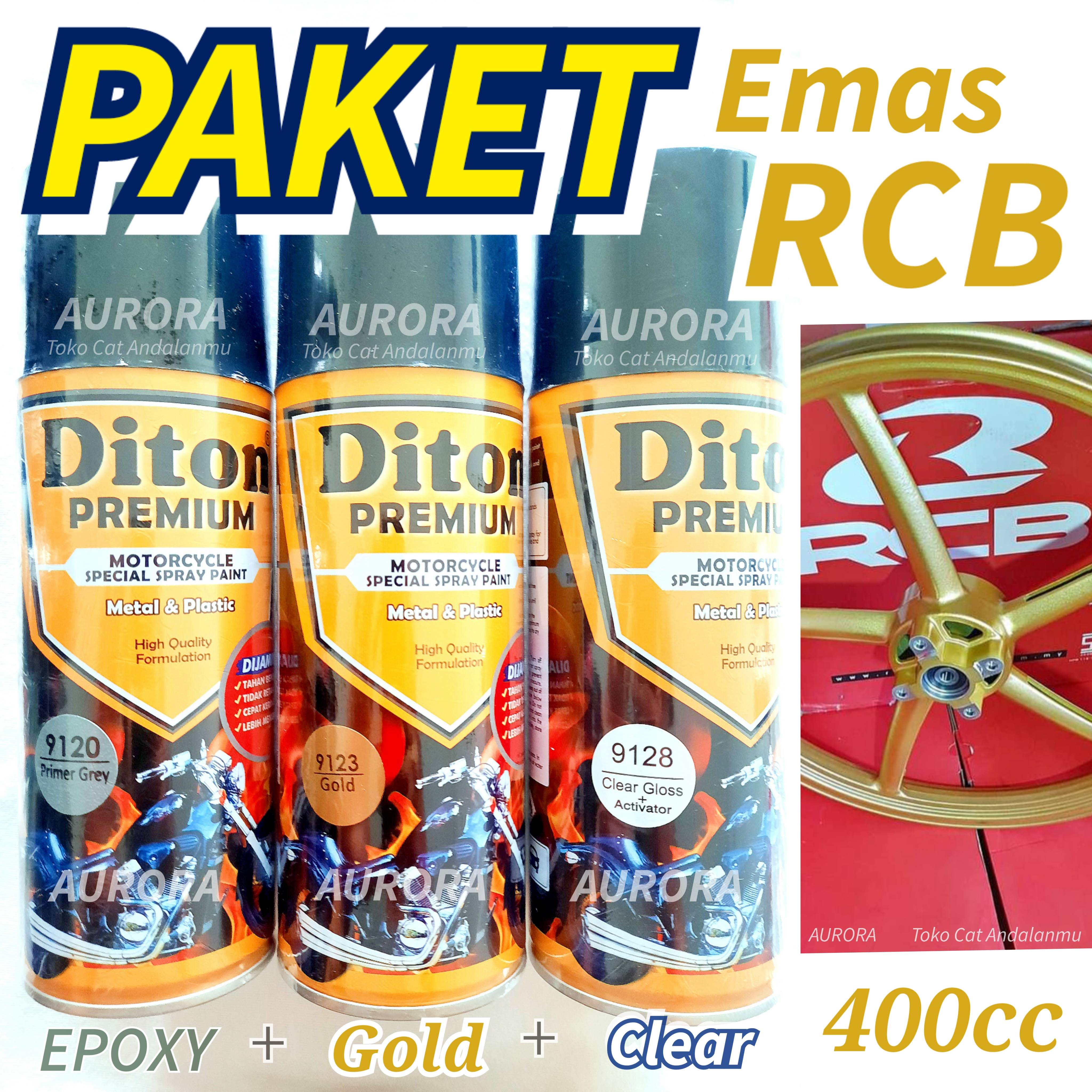 PAKET Diton Premium Epoxy Primer Grey 9120 + Emas RCB Gold 9123 + Clear