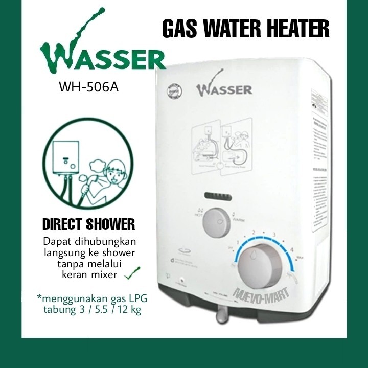 WASSER Water Heater GAS LPG WH-506A / WH 506A / WH 506 A Pemanas Air |  Lazada Indonesia