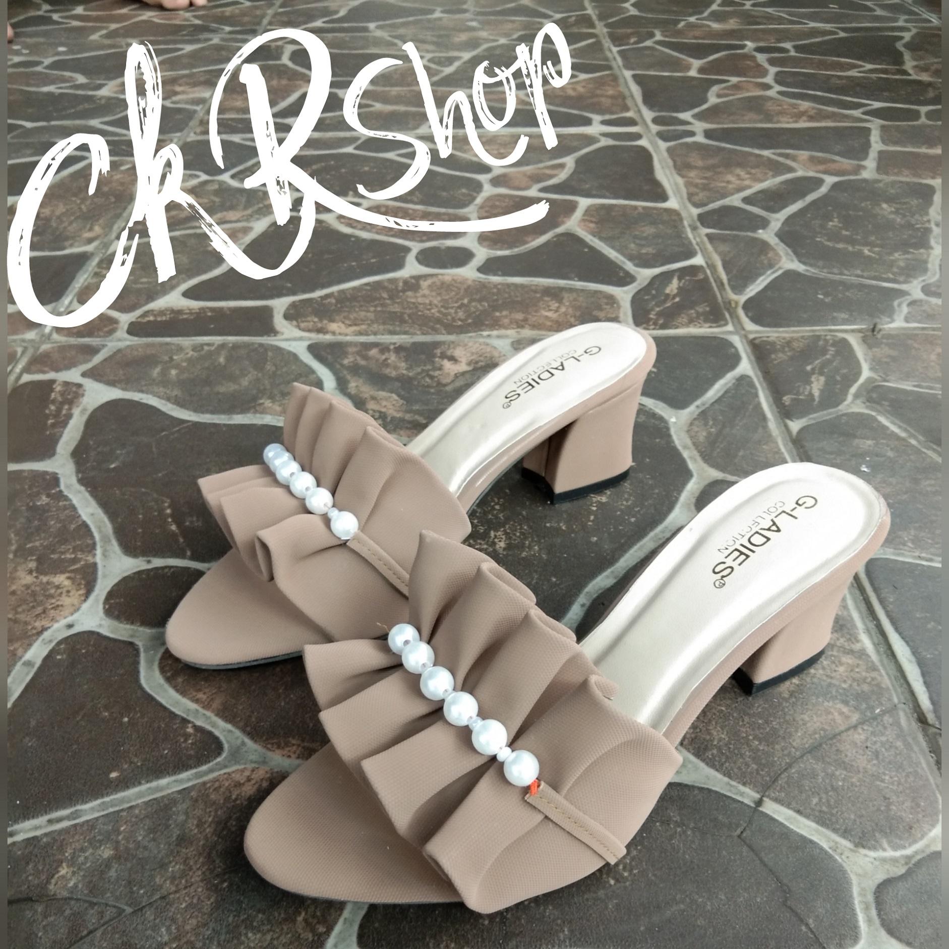 CkR Shop - CH.002 Chunky Heels Mutiara Deret