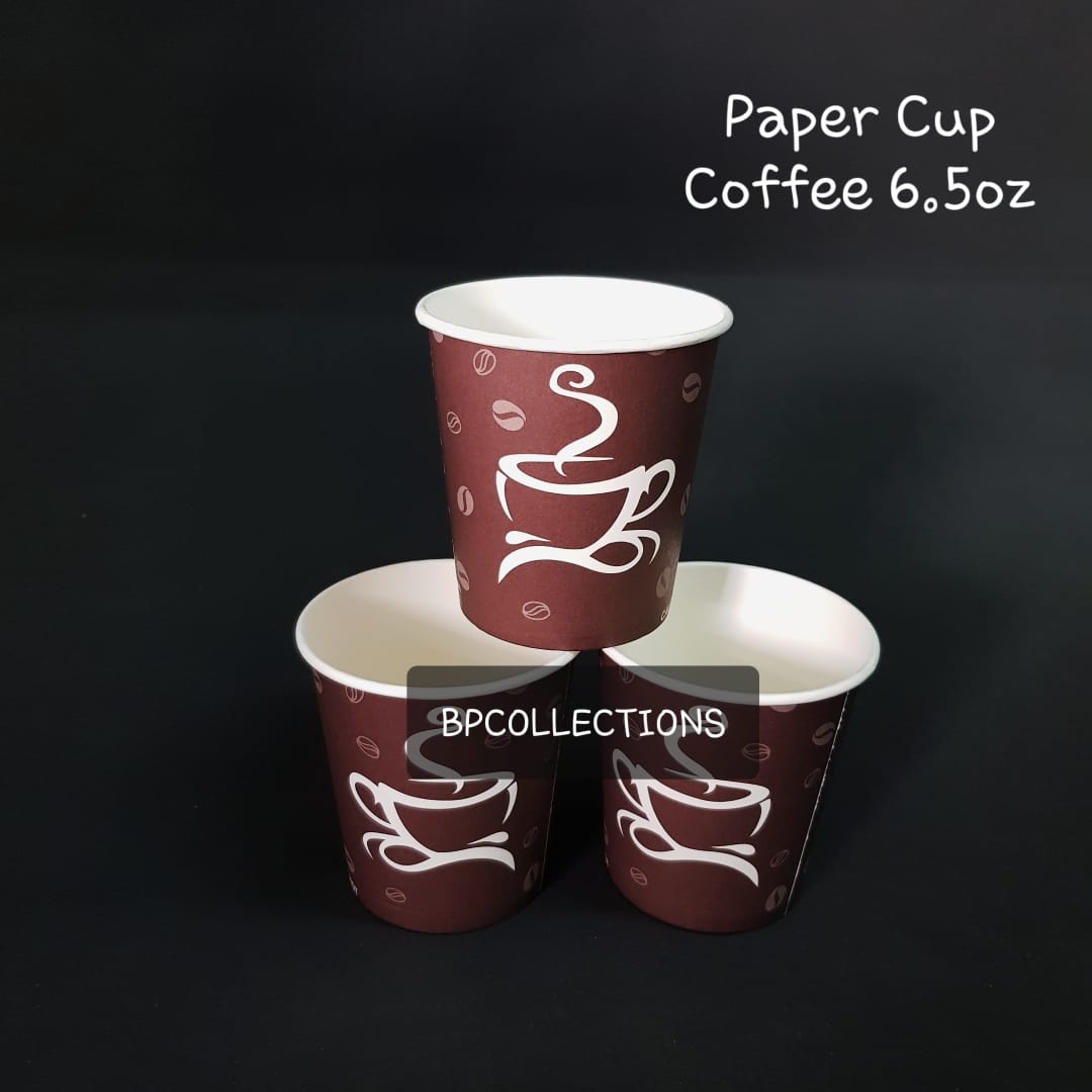 1 PAK 50 pcs PAPER CUP 6.5 oz GELAS KERTAS KOPI COFFEE POLOS JASUKE ...