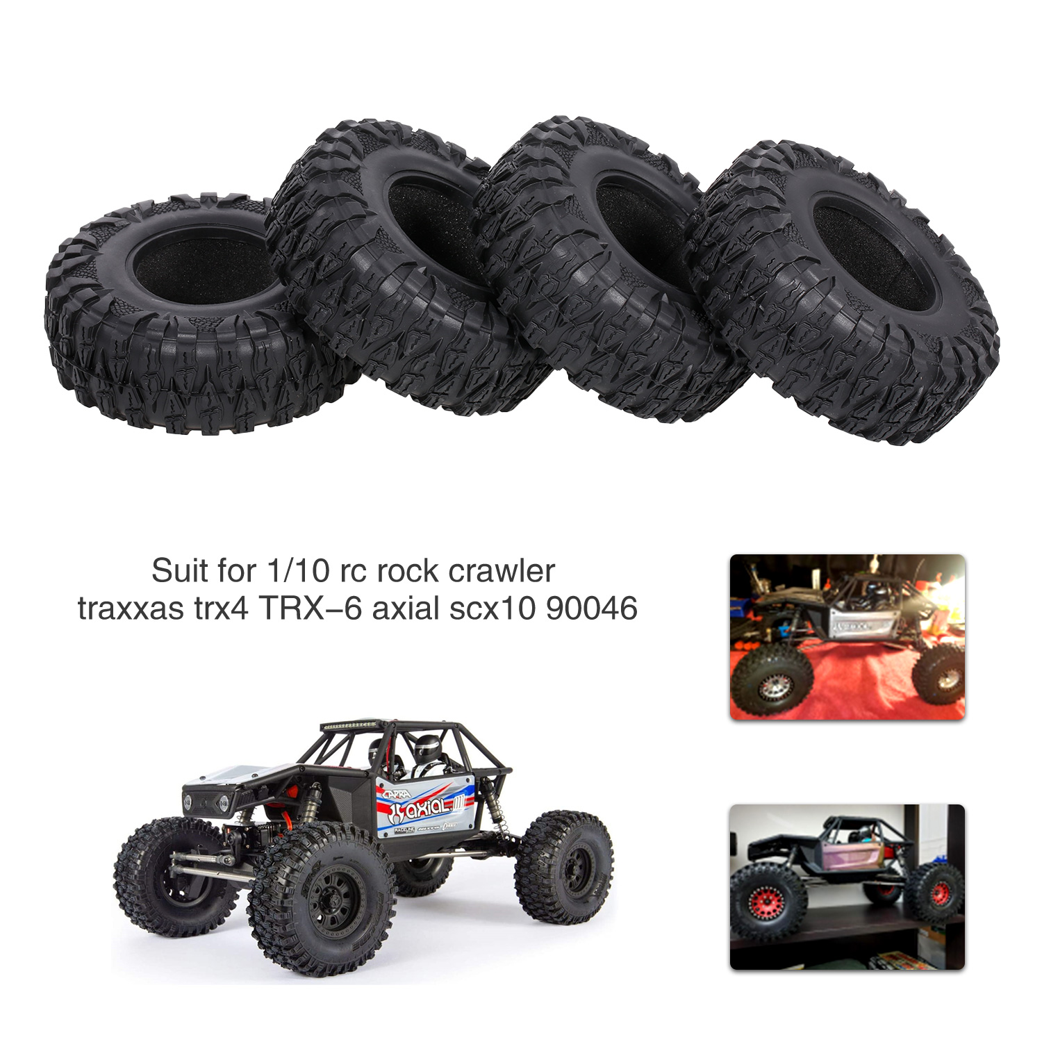 4PCS 2 2IN Crawler RC Tires Ultra Soft Rock Crawler Tires For 1 10 Rc Rock Crawler Traxxas Trx4