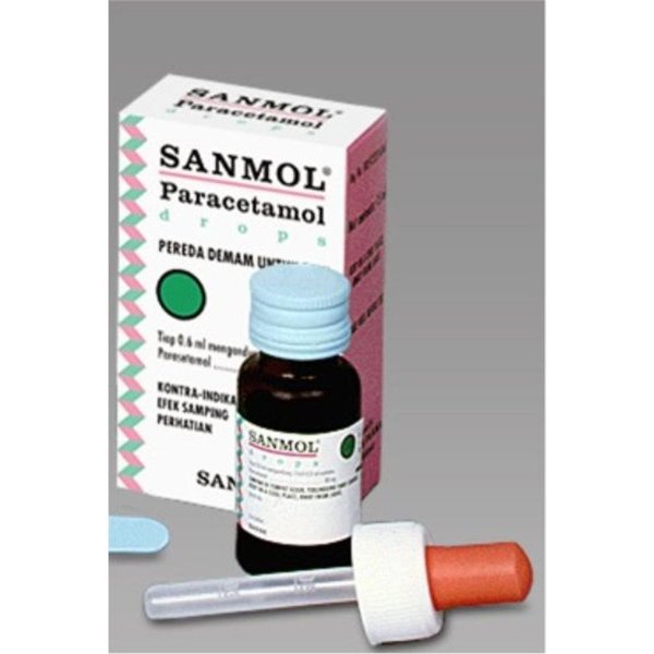 SANMOL DROP 15 ML Obat Penurun Panas Anak/Demam/Sakit Kepala/Sakit Gigi