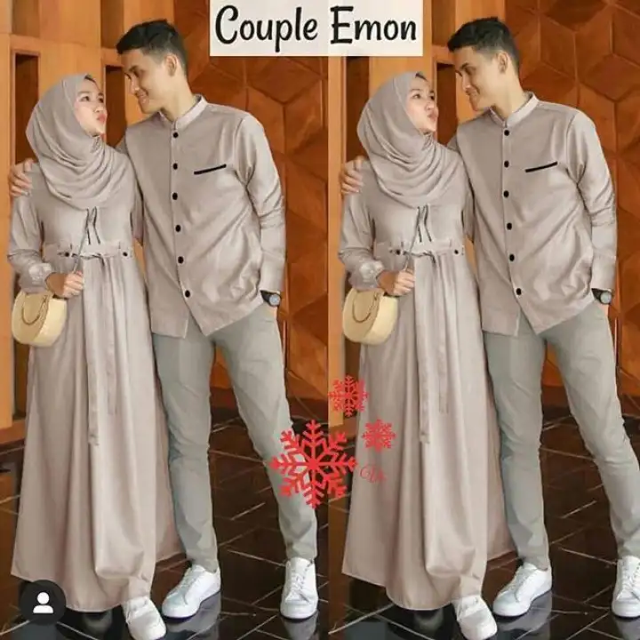 Couple Emon Gamis Brukat Gamis Couple Murah Baju Wanita Baju Pria Kemeja Couple Baju Muslim Terbaru