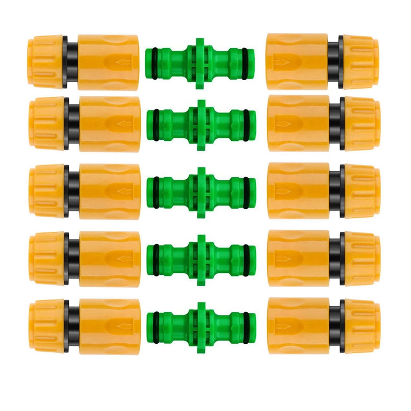 5Pcs Garden Double Male Hose Connectors 10Pcs End Quick Connectors for