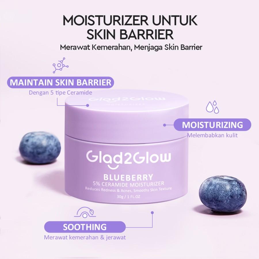 Glad2Glow Blueberry 5% Ceramide Skin Barrier Repair Moisturizer 30g