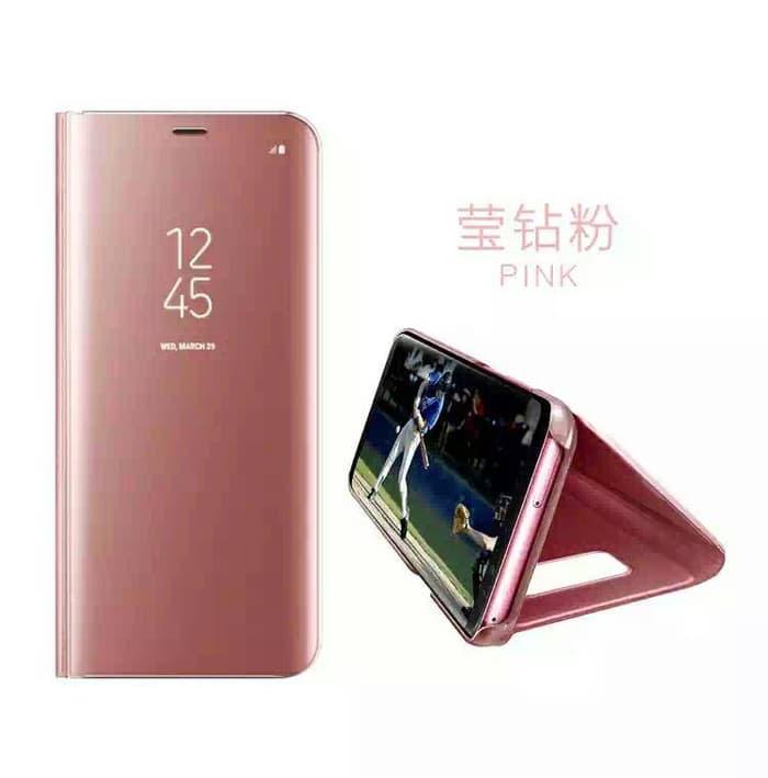 Flip Smart Clear View Standing Cover Mirror For Oppo Realme 2