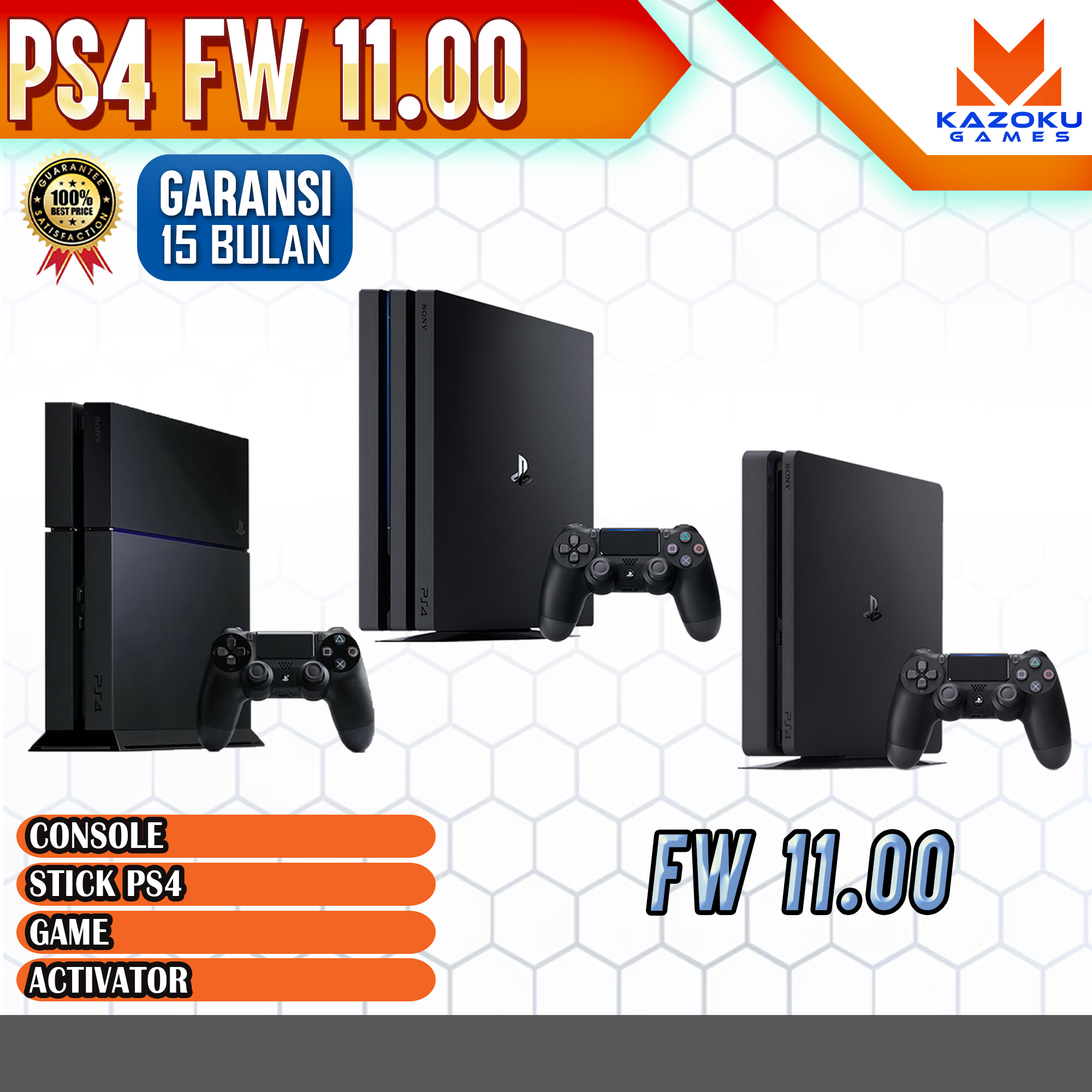 PS4 PS PRO SLIM FAT FW HEN FULL GAME GARANSI 15 BULAN
