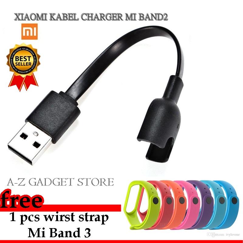 Kabel Charger Mi band2 FREE 1 pcs Wirst Trap Mi Bnad 2 Rondomb Warna