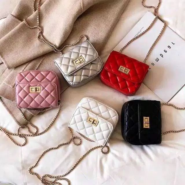 COD) TERMURAH!! TAS WANITA MINI SLING BAG RANTAI TERBARU TAS