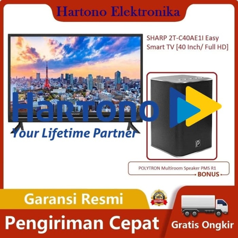 PROMO TERAKHIR SHARP 2T-C40AE1I Easy Smart TV [40 Inch/