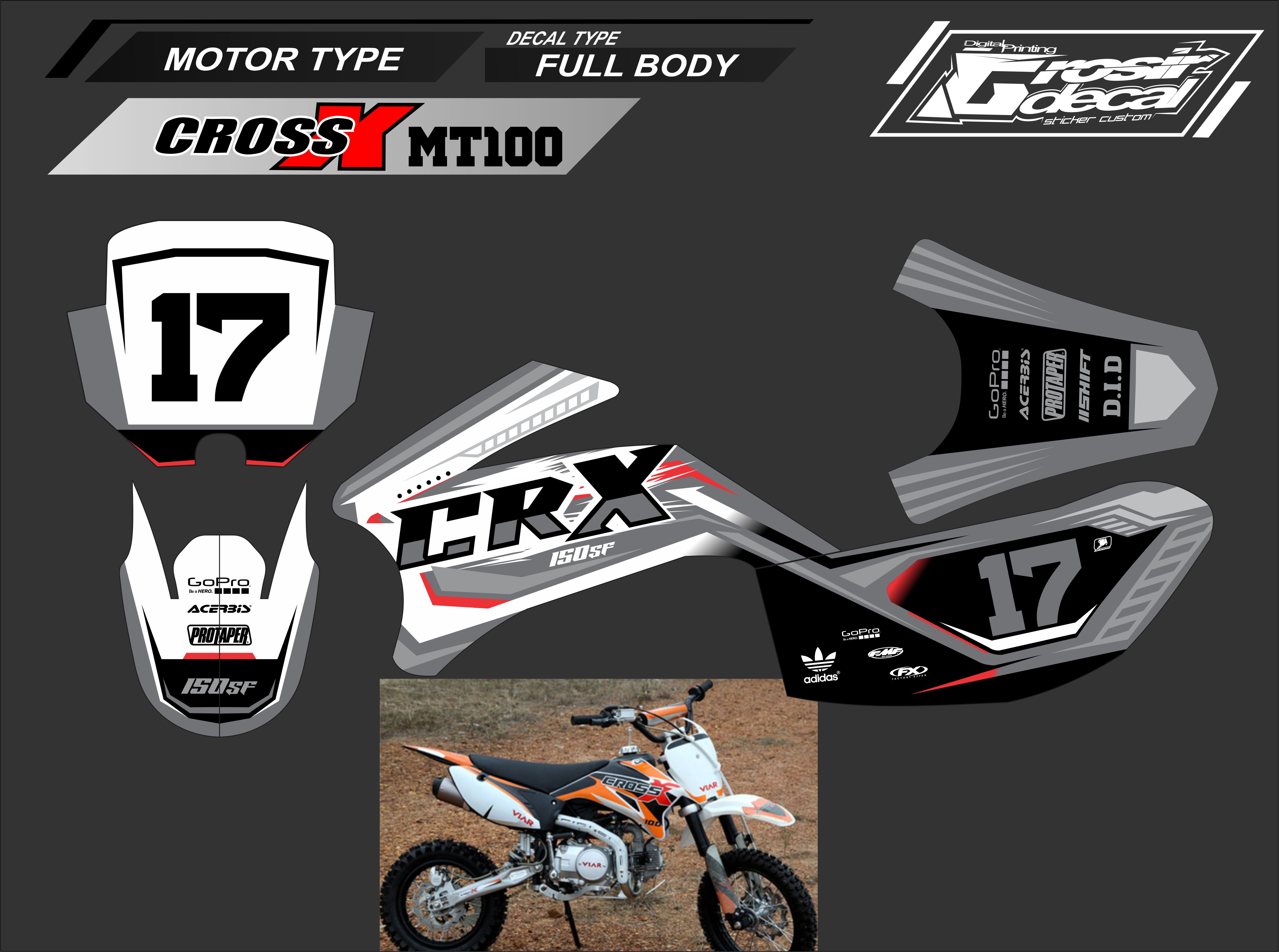 Decal Stiker Trail Mini Viar Cross X 100cc Fullbody Decal Stiker Mini