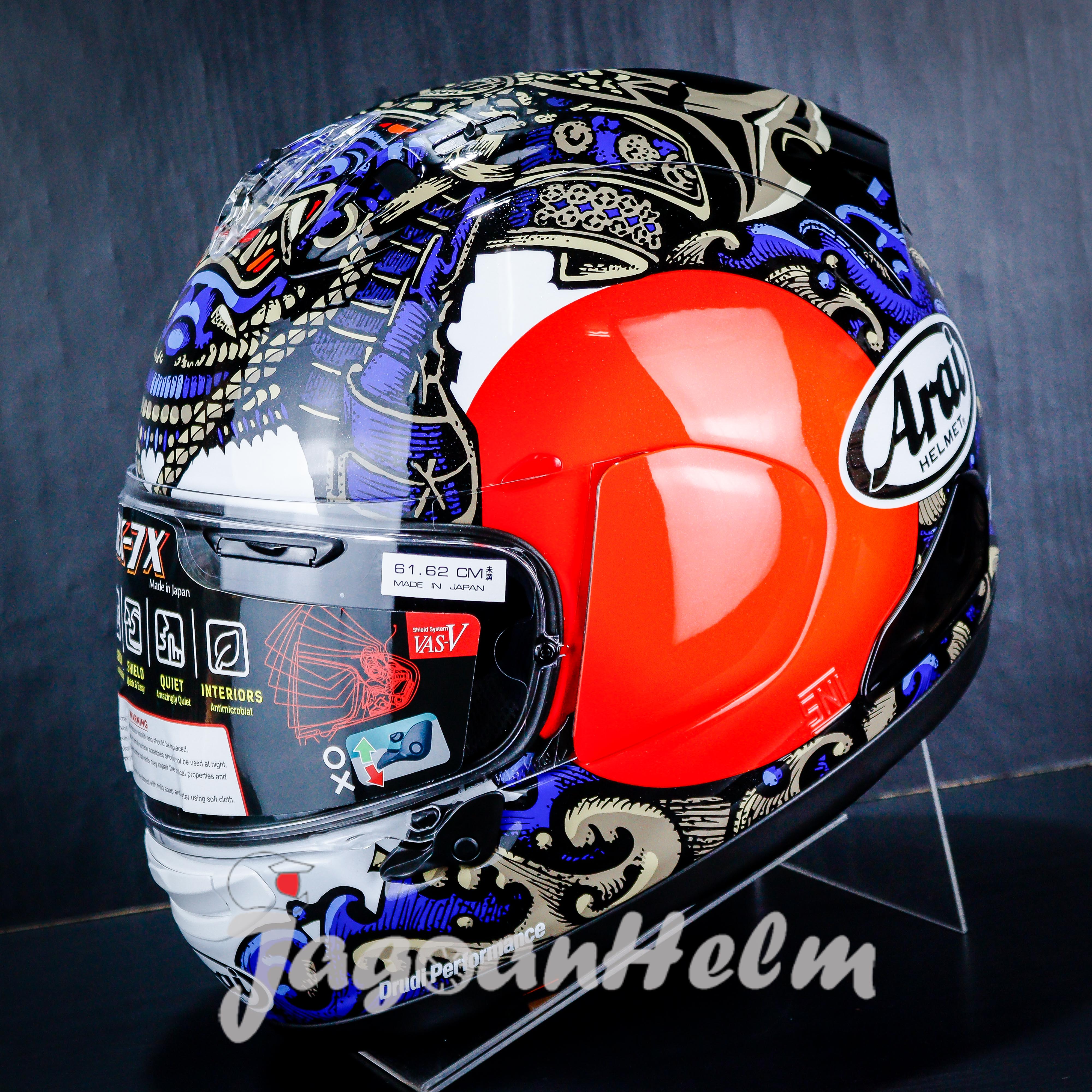 ARAI HELM RX-7X SAMURAI BLUE BLACK ARAI RX7X FULL FACE Ukuran