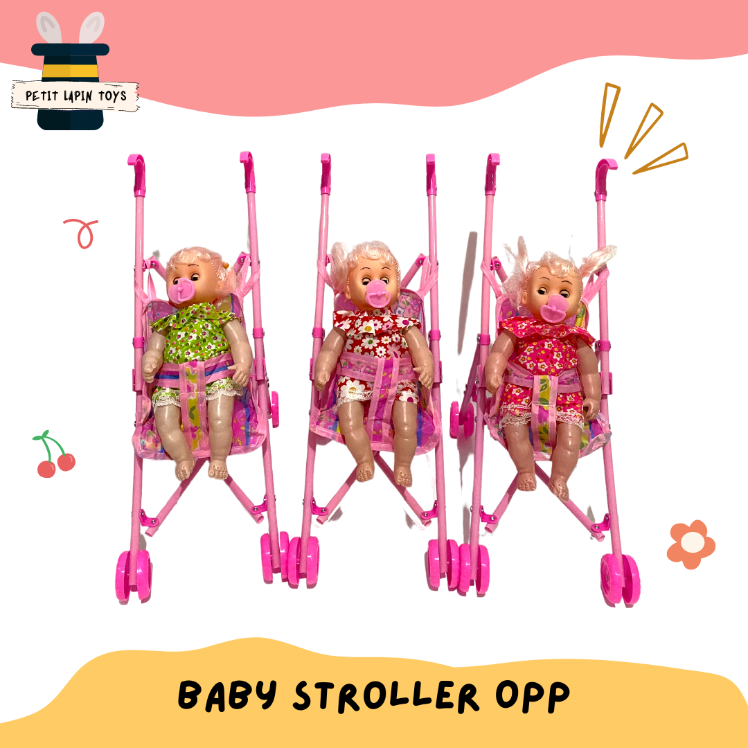 Petit Lapin Toys Mainan Boneka Baby Stroller Anak OPP Boneka