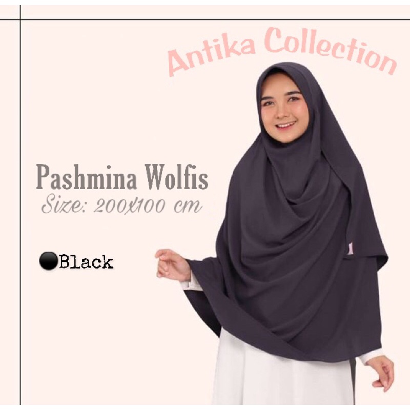 [ Hijabasket ] 200x100 cm Pashmina Wolfis Jumbo / Pashmina woolpeach Jumbo Antika Collection | Kualitas Premium