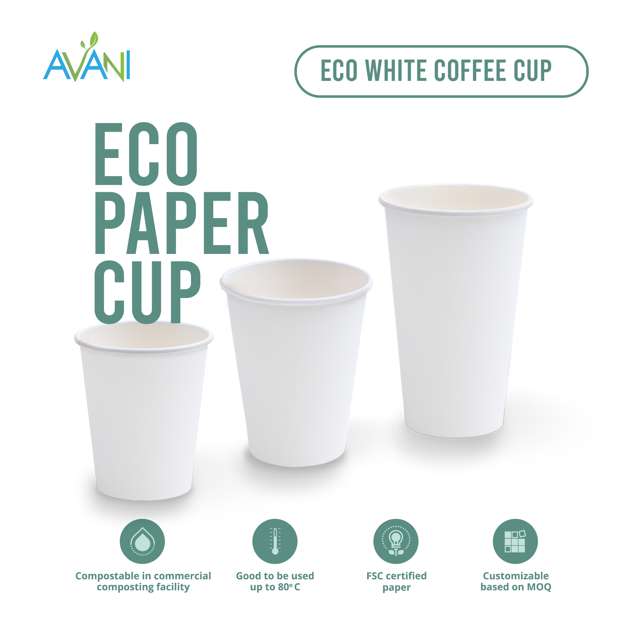 Paper Cup Putih 8 oz, Gelas Ramah Lingkungan Tahan Panas - 50 cups ...