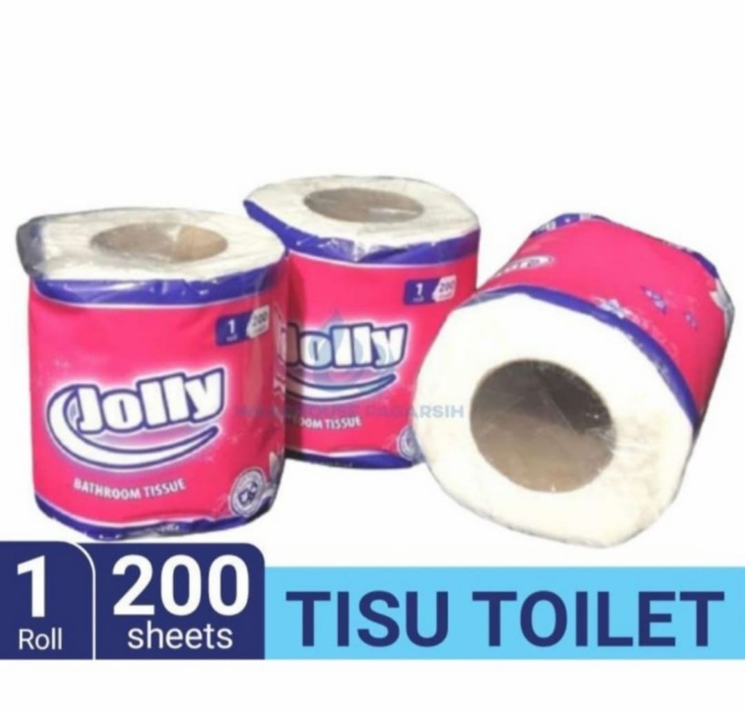 JOLLY Tisu Rol Gulung Polos 1 ROL 200s Tissue Toilet Bathroom Jolly