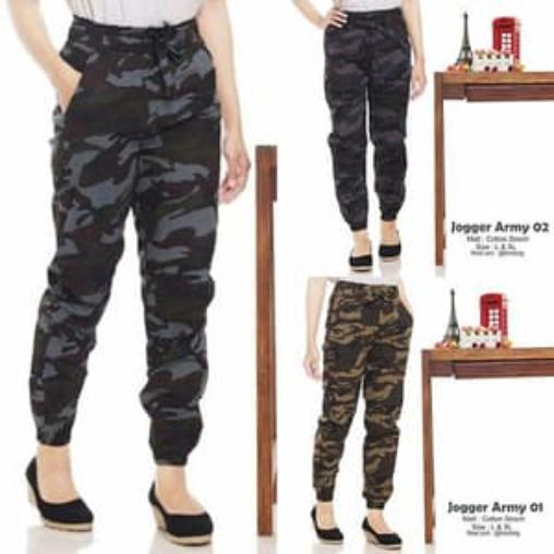 Celana JOGER/JOGGER Wanita TERMURAH Motif ARMY Fashion Terbaru Wanita MODIS.