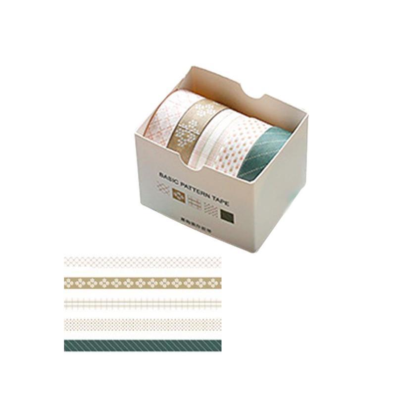 5rolls//Set Masking Tape Sticky Paper Tape Washi Tape Rolls Adhesive Colorful Sticker Rainbow Tapes Ribbons Labels for DIY Decorative Craft Gift Wrapping Scrapbook Pine Branch Series