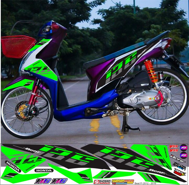 STICKER STRIPING BEAT FI VARIASI THAILOOK HONDA BEAT FI 2014 STICKER ...