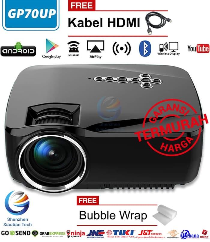 Mini Projector Gp70up Android 4 4 Anzi 1500 Lumen Proyektor Gp70 Up Sedia Led Proyektor Hp H4 Mobil Mini Murah Portable Infokus Motor Bintang Lensa 4k Yg300 30w Infocus Layar Tancep Smartphone
