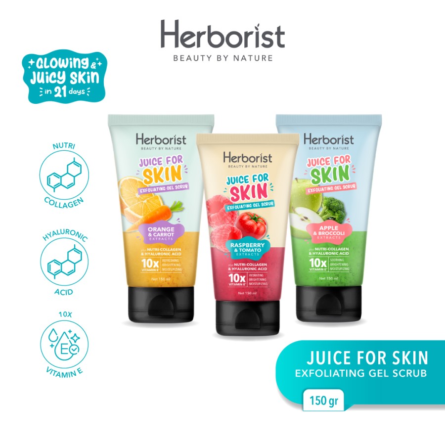 Herborist Juice For Skin Exfoliating Gel Scrub 150gr Apple &Broccoli Lazada Indonesia