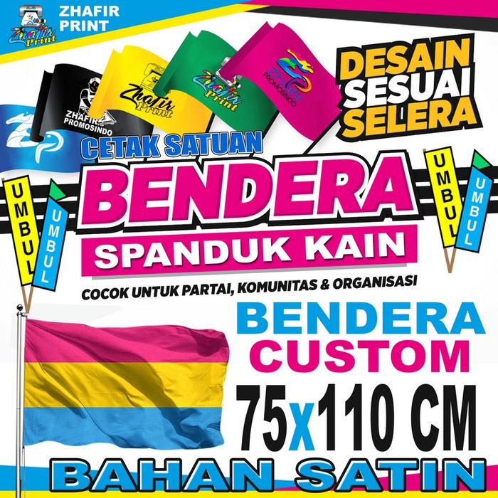 Cetak Bendera Custom Fullprint Uk 75x110cm Mini Flag Kain Satin Lazada Indonesia