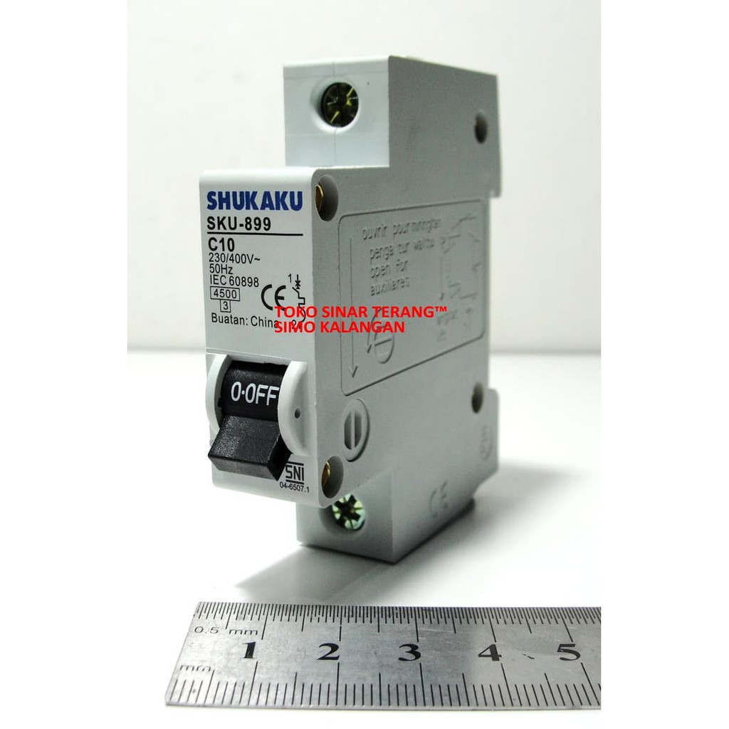 MCB SHUKAKU BIRU 10 Ampere 2200 Watt SNI I Stut Pemutus Arus Listrik 