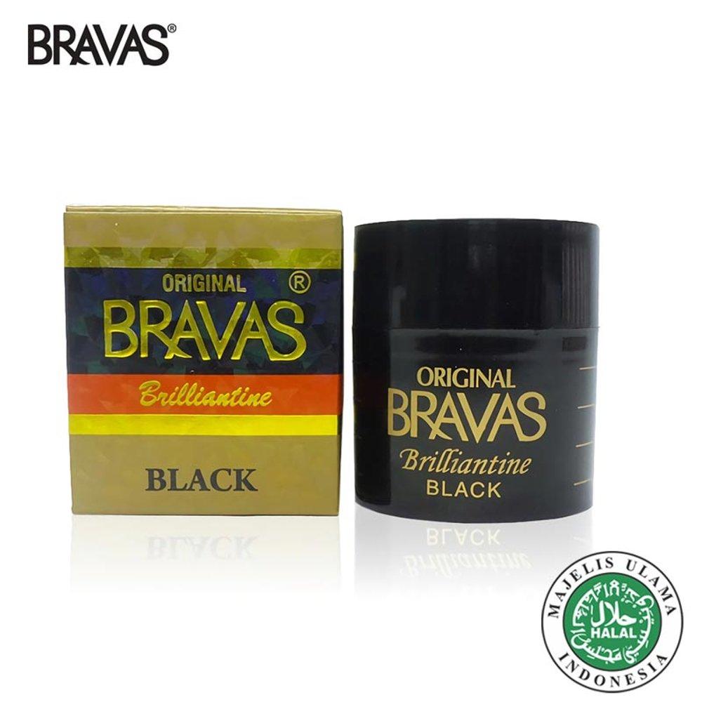 Bravas Pomade Brilliantine 80 Gram Halal - Original - Black By Dimensi +.